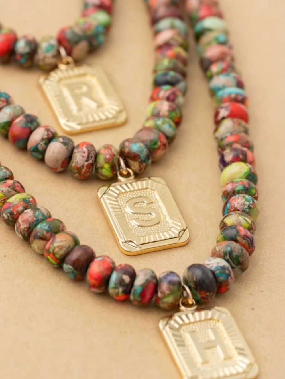 BRACHA Watercolor Inital Card Necklace